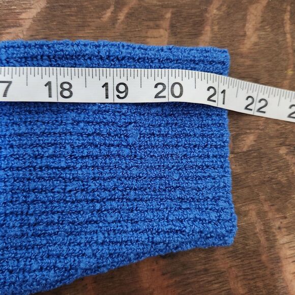 M Vtg Cobalt Blue Open Cardigan Party Artsy Wool Colorful Bright Business Casual - Picture 4 of 8